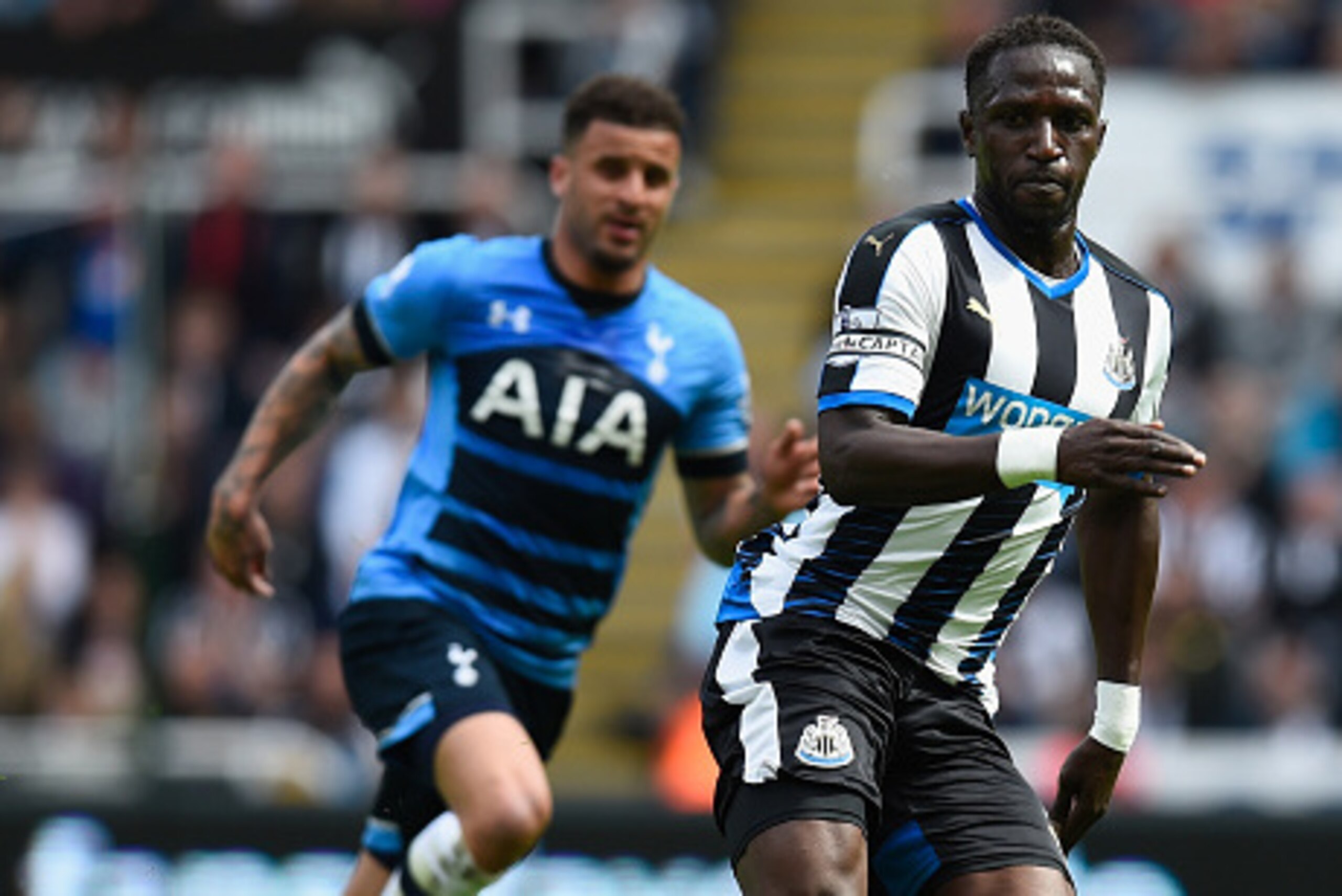 NEWCASTLE UPON TYNE, ENGLAND - MAY 15:  Captain Moussa Sissoko of Newcastle United in action during the Premier League match between Newcastle United and Tottenham Hotspur at St James' Park on May 15, 2016 in Newcastle upon Tyne, England.  (Photo by Stu F