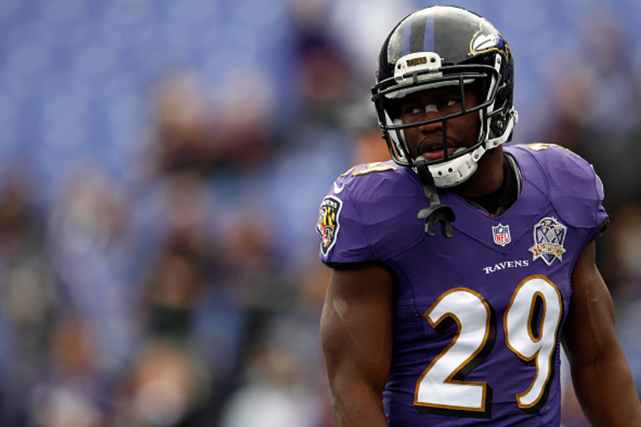 BALTIMORE, MD - NOVEMBER 1: Running back Justin Forsett #29 of the Baltimore Ravens looks on prior to a game against the San Diego Chargers at M&T Bank Stadium on November 1, 2015 in Baltimore, Maryland. (Photo by Matt Hazlett/Getty Images)