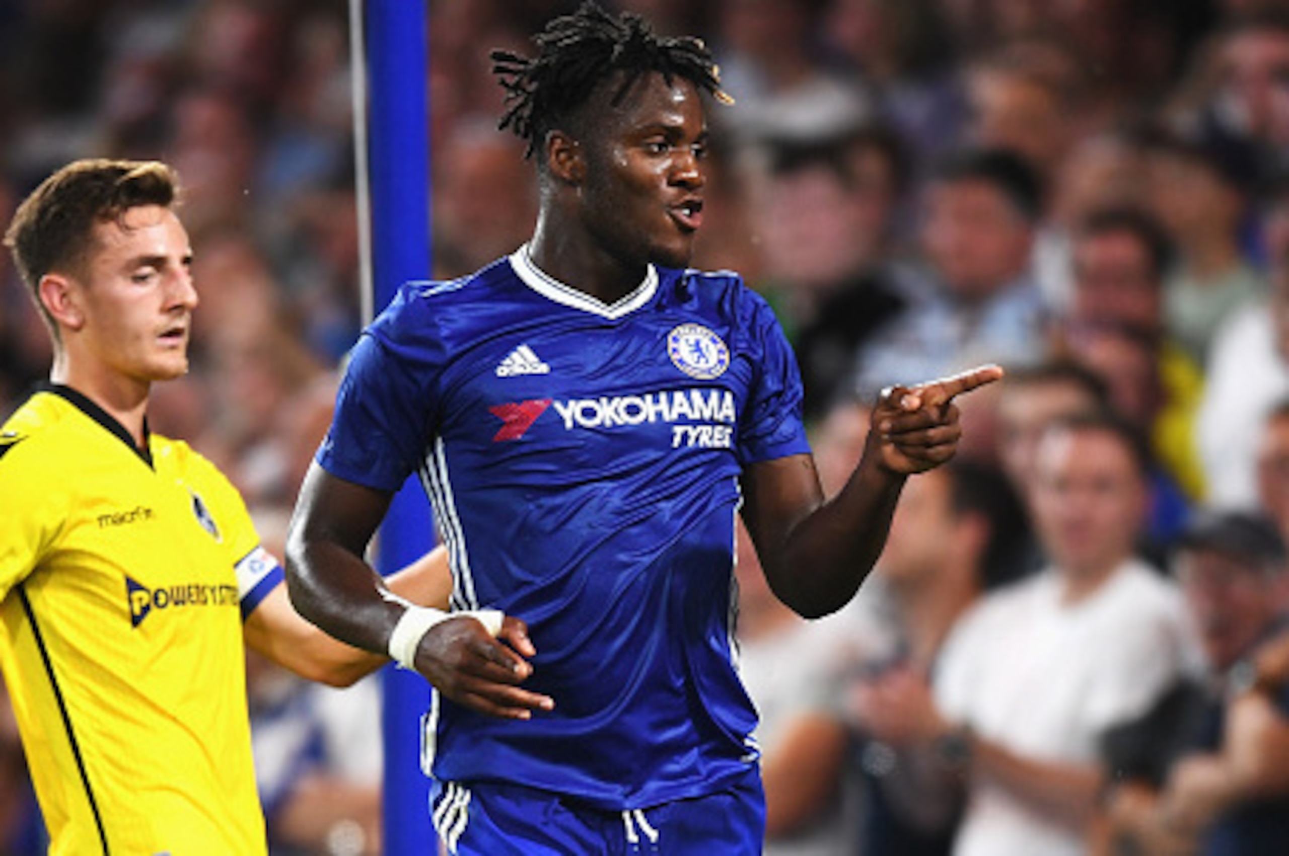LONDON, ENGLAND - AUGUST 23: Michy Batshuayi of Chelsea celebrates scoring his sides third goal during the EFL Cup second round match between Chelsea and Bristol Rovers at Stamford Bridge on August 23, 2016 in London, England. (Photo by Michael Regan/Get LONDON, ENGLAND - AUGUST 23: Michy Batshuayi of Chelsea celebrates scoring his sides third goal during the EFL Cup second round match between Chelsea and Bristol Rovers at Stamford Bridge on August 23, 2016 in London, England. (Photo by Michael Regan/Get