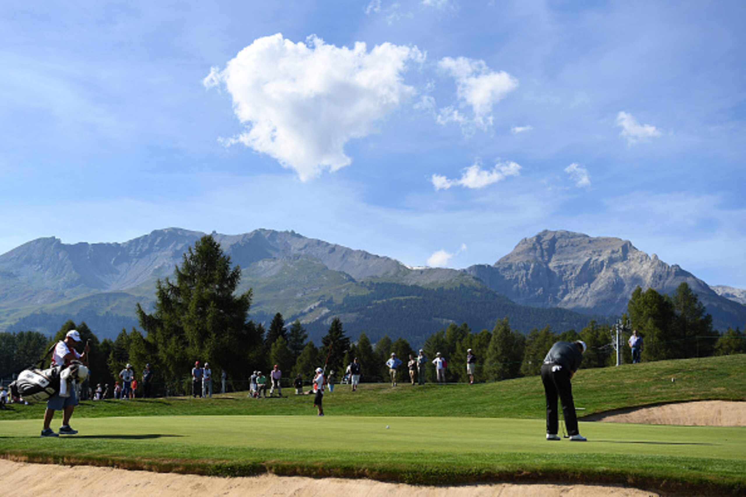 CRANS-MONTANA, SWITZERLAND - SEPTEMBER 02: Paul Lawrie of Scotland putts on the 17th green during the second round of the Omega European Masters at Crans-sur-Sierre Golf Club on September 2, 2016 in Crans-Montana, Switzerland. (Photo by Ross Kinnaird/G CRANS-MONTANA, SWITZERLAND - SEPTEMBER 02: Paul Lawrie of Scotland putts on the 17th green during the second round of the Omega European Masters at Crans-sur-Sierre Golf Club on September 2, 2016 in Crans-Montana, Switzerland. (Photo by Ross Kinnaird/G