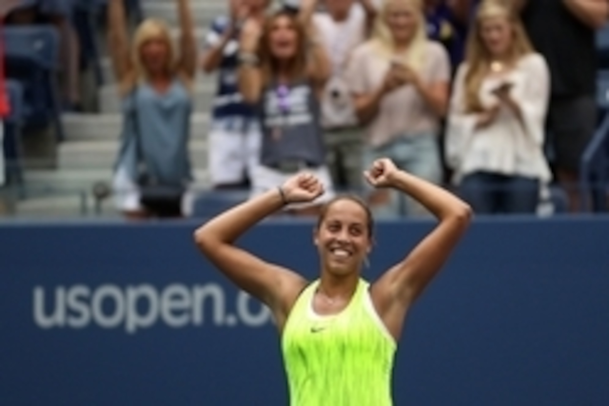 Sep 2, 2016; New York, NY, USA; Madison Keys of the United States waves to the crowd after her match against Naomi Osaka of Japan (not pictured) on day five of the 2016 U.S. Open tennis tournament at USTA Billie Jean King National Tennis Center. Keys won 