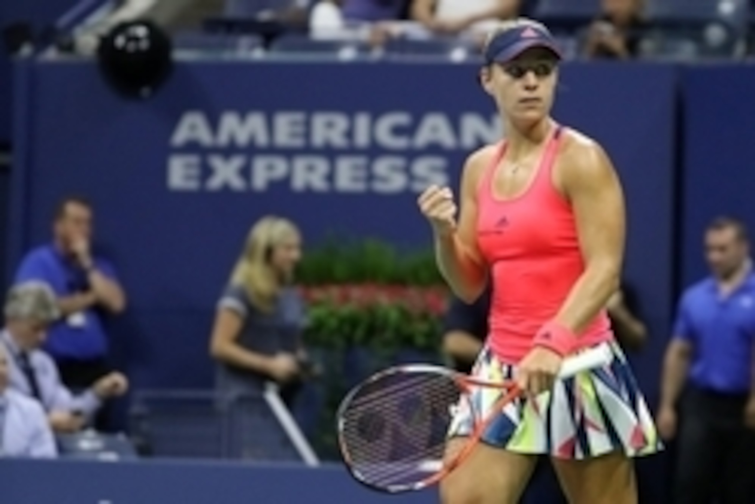 Sep 2, 2016; New York, NY, USA; Angelique Kerber of Germany celebrates after winning match point against Catherine Bellis of the United States (not pictured) on day five of the 2016 U.S. Open tennis tournament at USTA Billie Jean King National Tennis Cent
