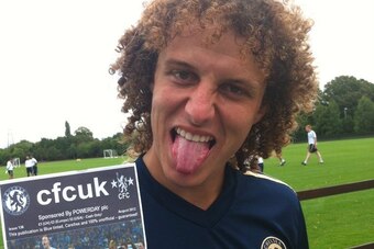 David Luiz holds up an issue of the cfcuk fanzine in 2012. This picture will adorn the cover of the next issue