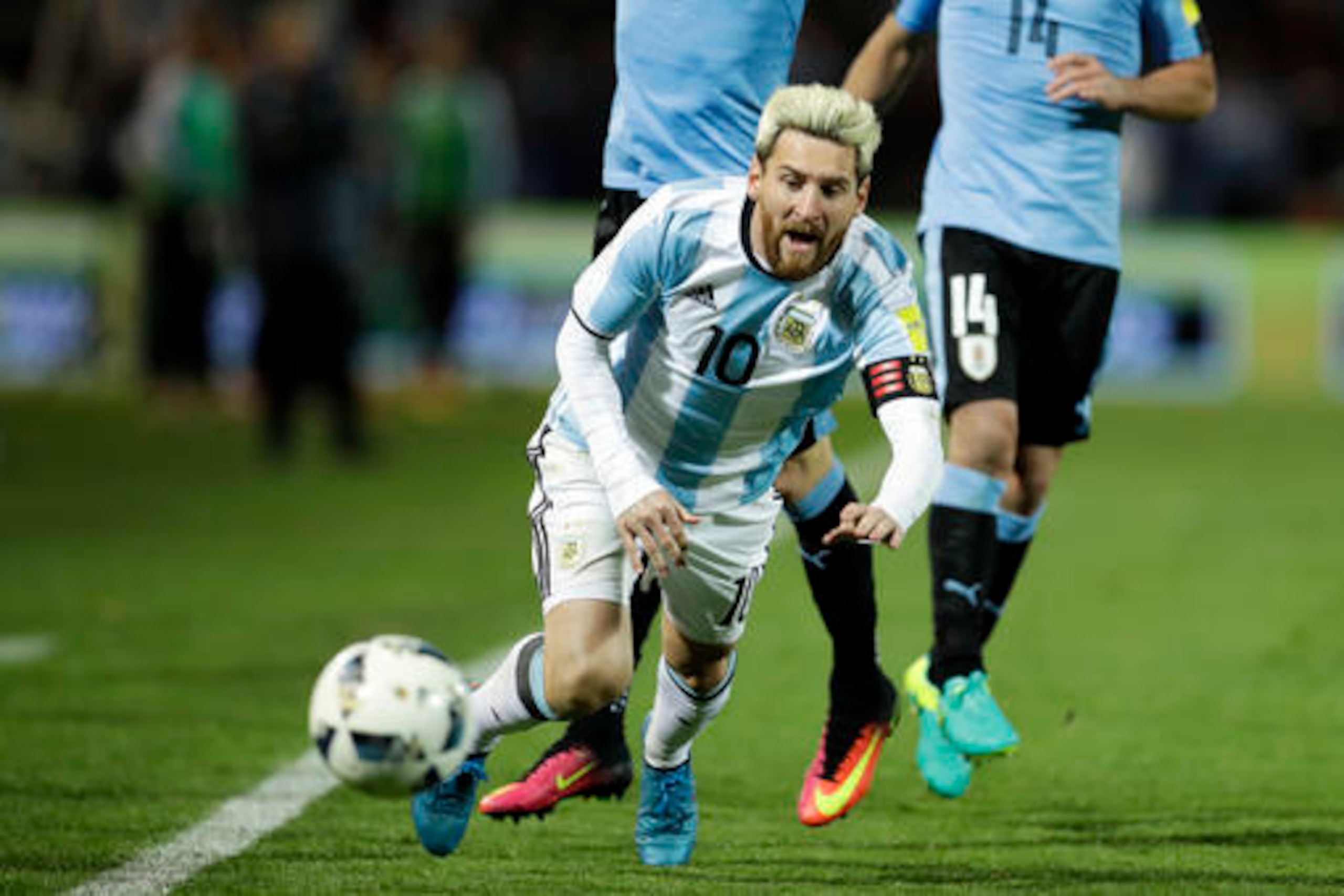 Lionel Messi in action for Argentina.