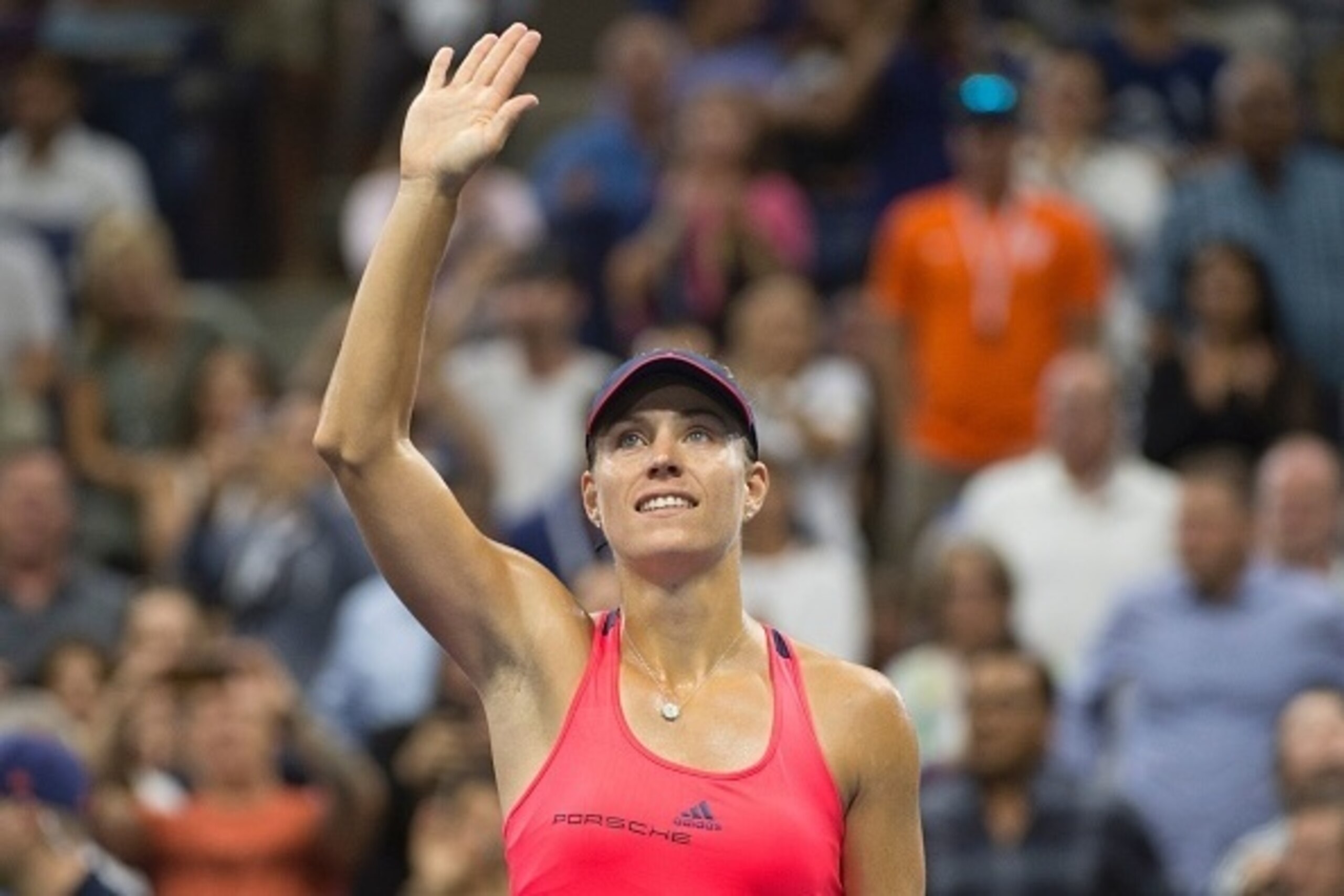 Angelique Kerber of Germany  celebrates victory over Petra Kvitova of the Czech Republic in their 2016 US Open women's singles match at the USTA Billie Jean King National Tennis Center on September 4, 2016 in New York. / AFP / Don EMMERT        (Photo cre
