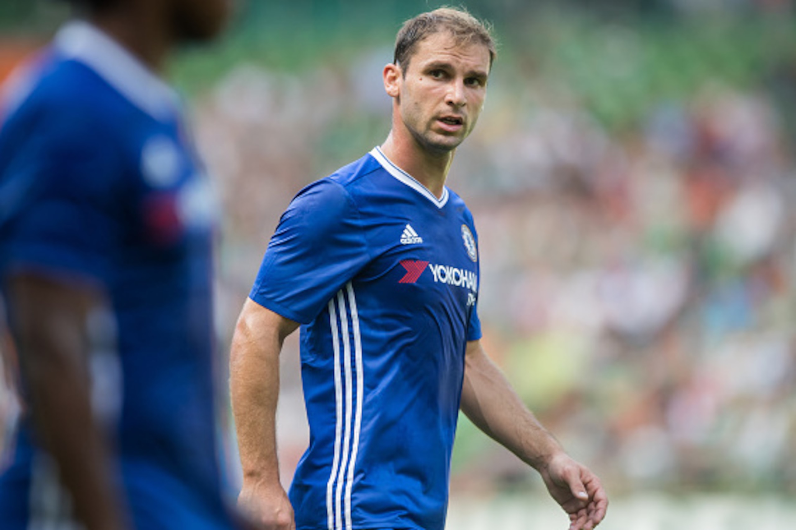 BREMEN, GERMANY - AUGUST 07:  Branislav Ivanovic of Chelsea looks on during the pre-season friendly match between Werder Bremen and FC Chelsea at Weserstadion on August 7, 2016 in Bremen, Germany.  (Photo by Boris Streubel/Getty Images)