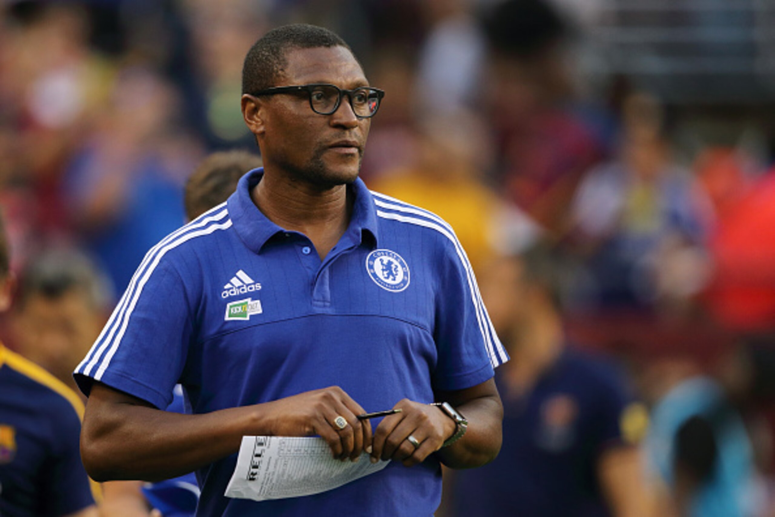 LANDOVER, UNITED STATES - JULY 28:  Chelsea Technical Director Michael Emenalo during the International Champions Cup match between Barcelona and Chelsea at FedExField on July 28, 2015 in Landover, Maryland.  (Photo by Matthew Ashton - AMA/Getty Images)
