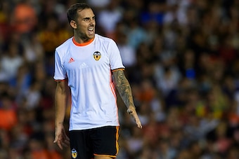 VALENCIA, SPAIN - AUGUST 13:  Paco Alcacer of Valencia reacts during the pre-season friendly match between Valencia CF and AC Fiorentina at Estadio Mestalla on August 13, 2016 in Valencia, Spain.  (Photo by Manuel Queimadelos Alonso/Getty Images)