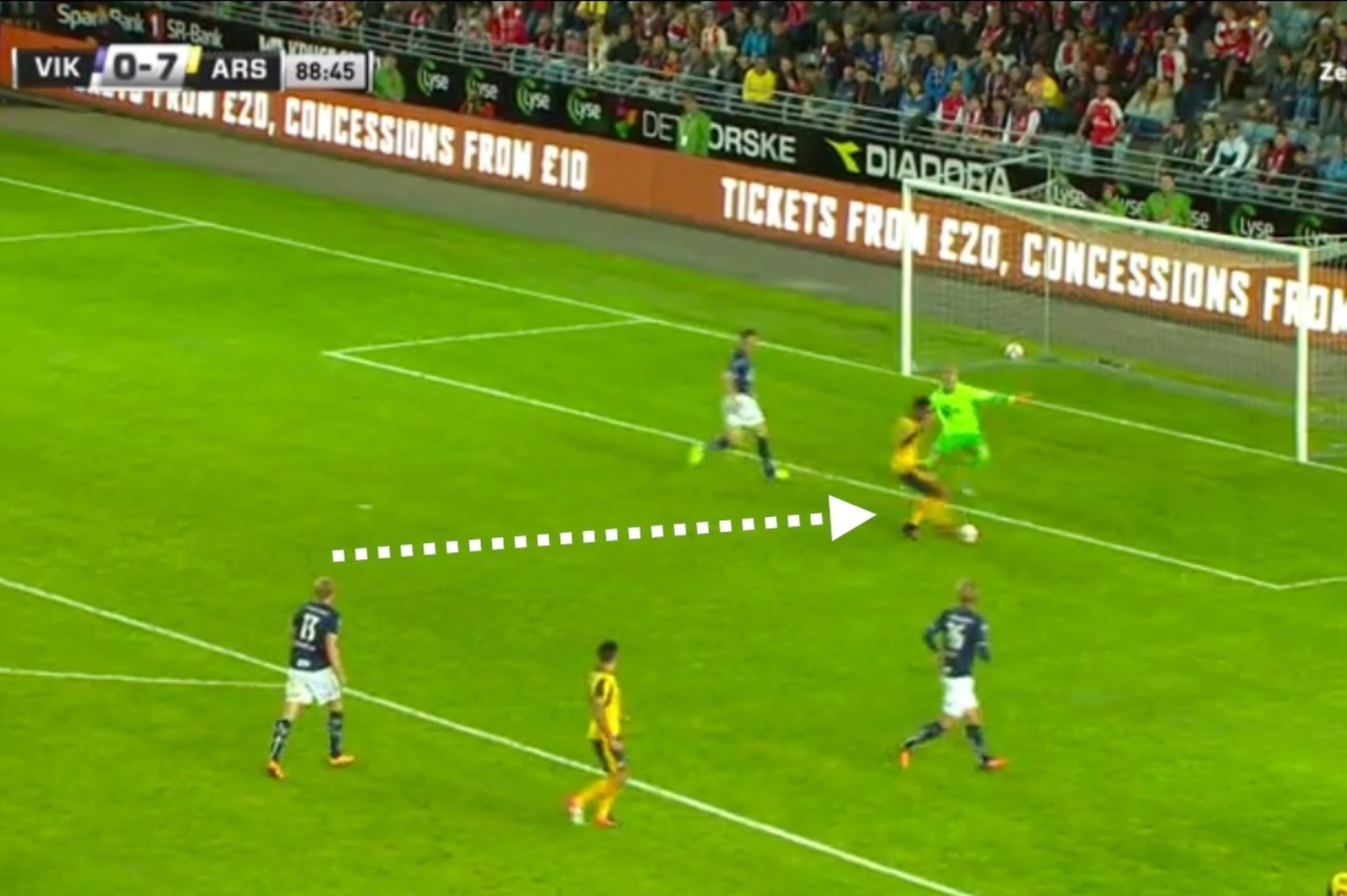 Chuba Akpom taps home after latching on to a rebound against Viking.