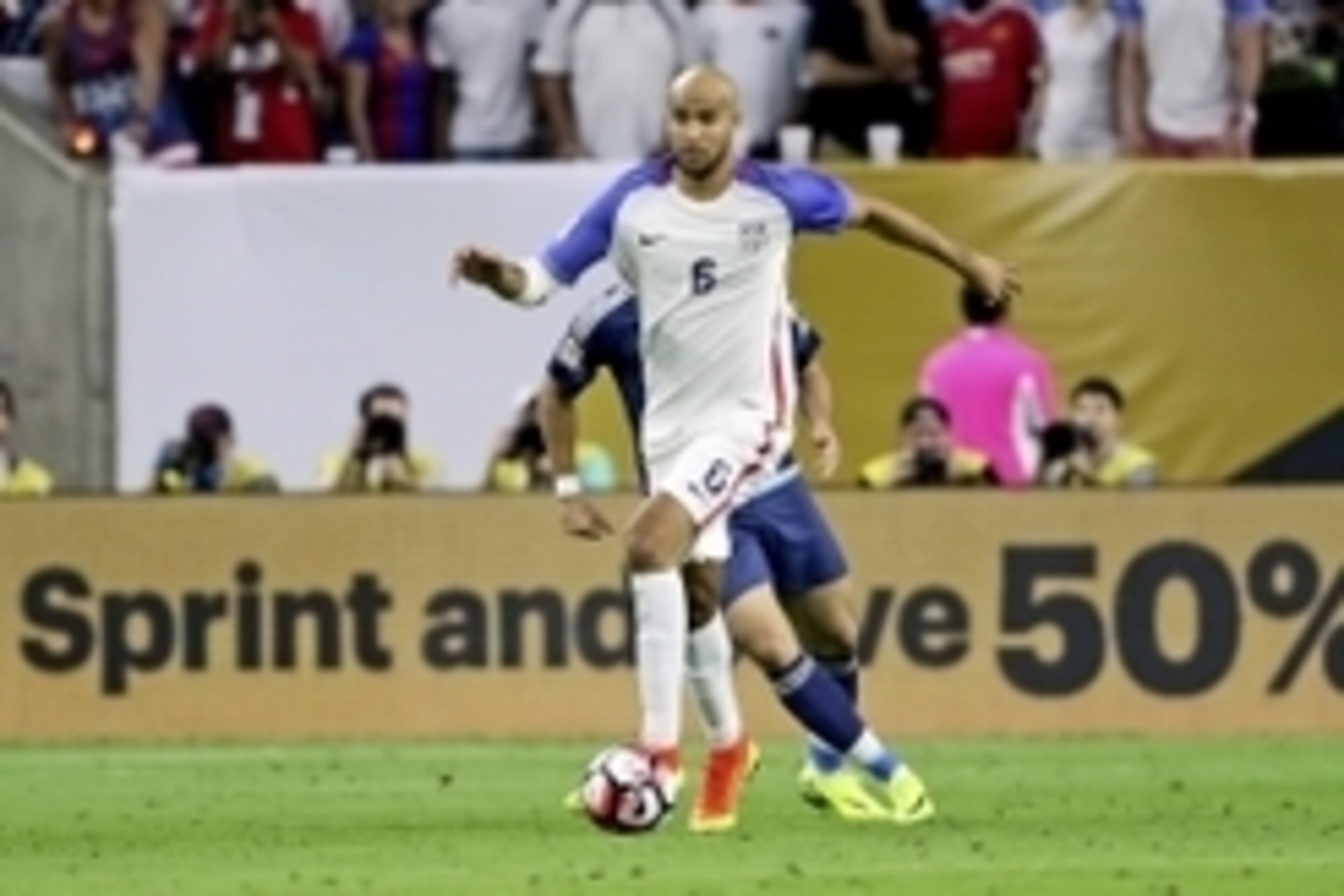 Jun 21, 2016; Houston, TX, USA; United States defender John Brooks (6) in action during the match against Argentina in the semifinals of the 2016 Copa America Centenario soccer tournament at NRG Stadium. Mandatory Credit: Kevin Jairaj-USA TODAY Sports