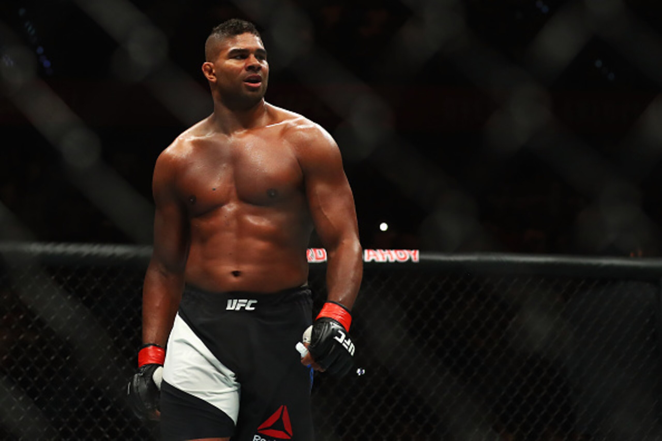 ROTTERDAM, NETHERLANDS - MAY 08:  Alistair Overeem of the Netherlands celebrates victory over Andrei Arlovski of Belarus after their Heavyweight bout during the UFC Fight Night 87 at Ahoy on May 8, 2016 in Rotterdam, Netherlands.  (Photo by Dean Mouhtarop