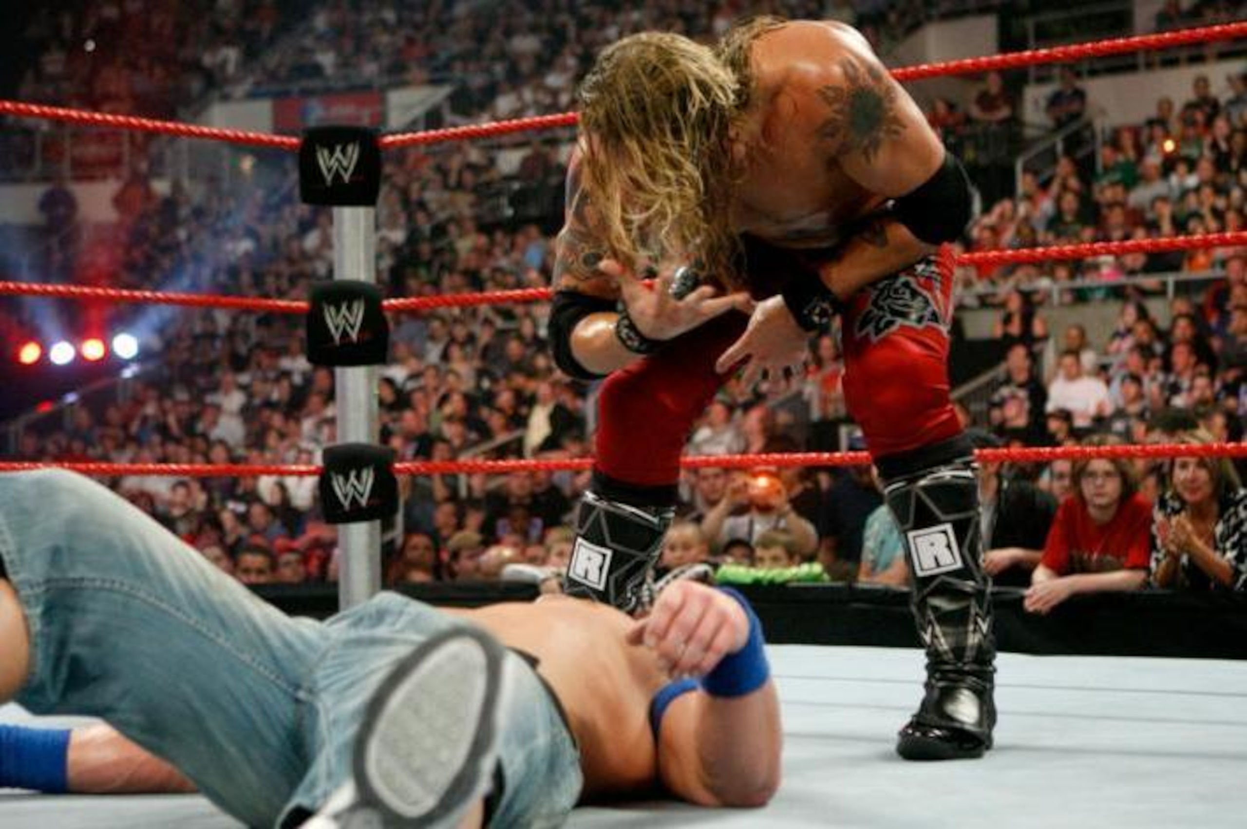 Edge mocks John Cena at Backlash 2009.