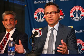 WASHINGTON, DC - APRIL 27:  Washington Wizards head coach Scott Brooks speaks during his introduction press conference on April 27, 2016 at Verizon Center in Washington, DC. NOTE TO USER: User expressly acknowledges and agrees that, by downloading and or 