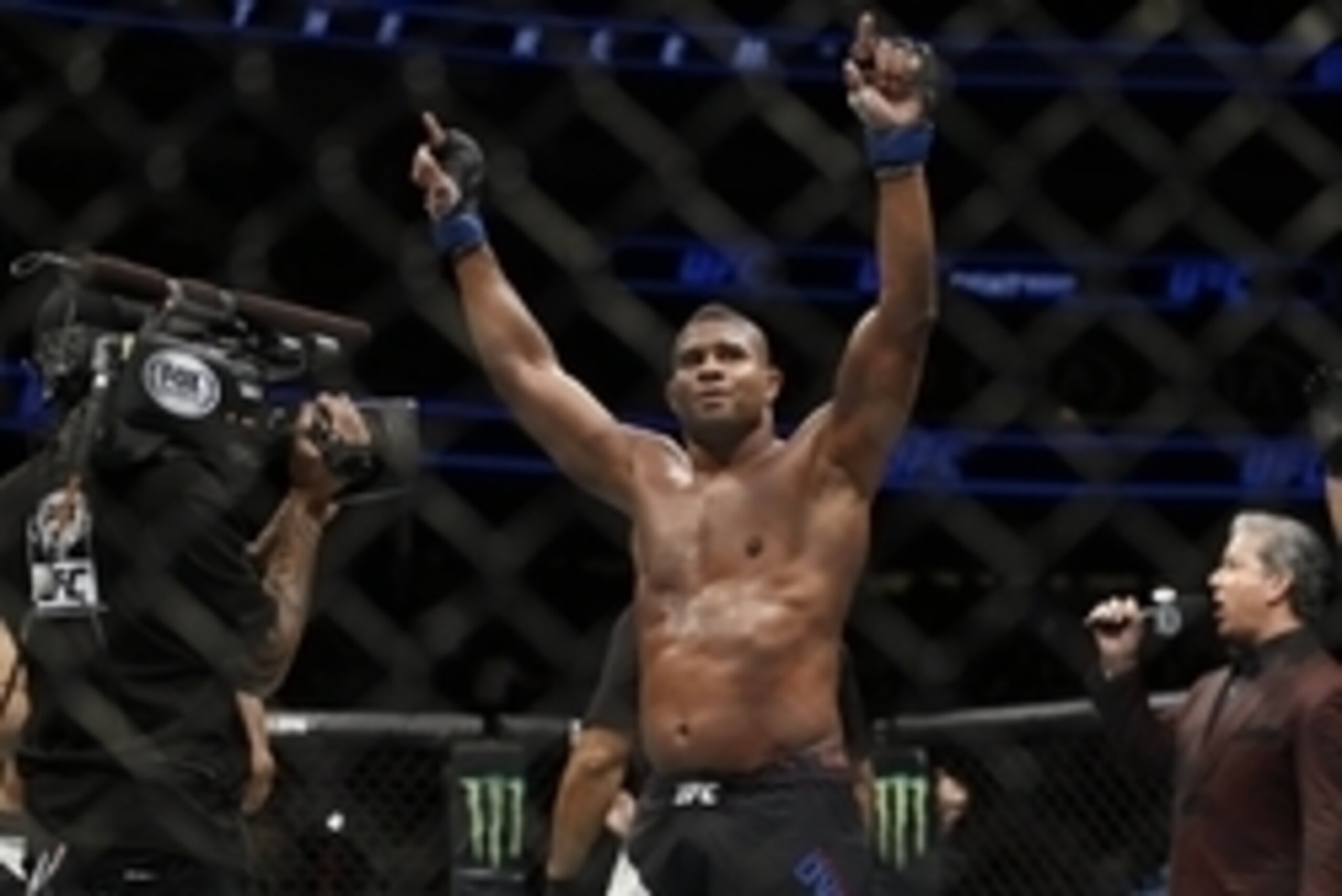 December 19, 2015; Orlando, FL, USA; Alistair Overeem is declared the winner by technical knockout against Junior Dos Santos during UFC Fight Night at Amway Center. Mandatory Credit: Reinhold Matay-USA TODAY Sports December 19, 2015; Orlando, FL, USA; Alistair Overeem is declared the winner by technical knockout against Junior Dos Santos during UFC Fight Night at Amway Center. Mandatory Credit: Reinhold Matay-USA TODAY Sports