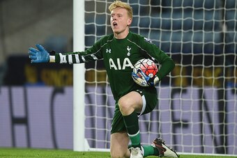 LEICESTER, ENGLAND - MARCH 18:  Tom Glover of Spurs U21 in action during the Barclays U21 Premier League match between Leicester City U21 and Tottenham Hotspurs U21 at The King Power Stadium on March 18, 2016 in Leicester, England.  (Photo by Michael Rega