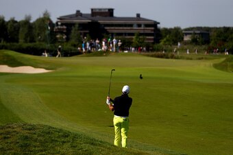 SPIJK, NETHERLANDS - SEPTEMBER 10:  Scott Hend of Australia hits his second shot on the 3rd during the third round on day three of the KLM Open at The Dutch on September 10, 2016 in Spijk, Netherlands.  (Photo by Dean Mouhtaropoulos/Getty Images)