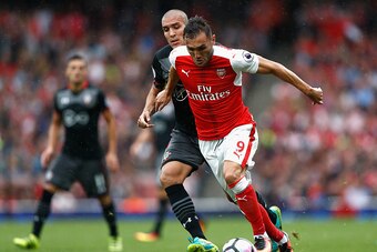 LONDON, ENGLAND - SEPTEMBER 10:  Lucas Perez of Arsenal in action during the Premier League match between Arsenal and Southampton at Emirates Stadium on September 10, 2016 in London, England.  (Photo by Clive Rose/Getty Images)