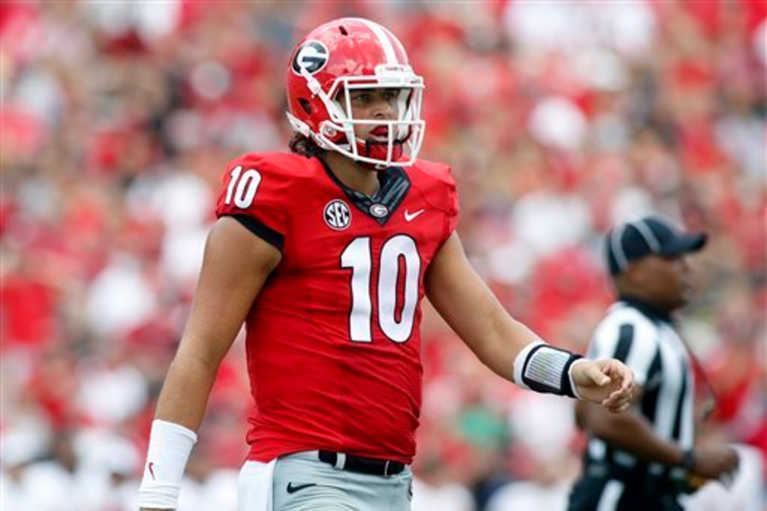 Georgia quarterback Jacob Eason has had ups and downs as his college career begins.