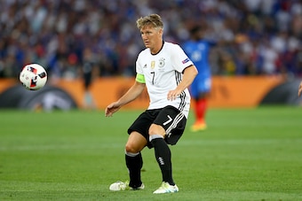 MARSEILLE, FRANCE - JULY 07:  Bastian Schweinsteiger of Germany controls the ball during the UEFA EURO semi final match between Germany and France at Stade Velodrome on July 7, 2016 in Marseille, France.  (Photo by Alexander Hassenstein/Getty Images)