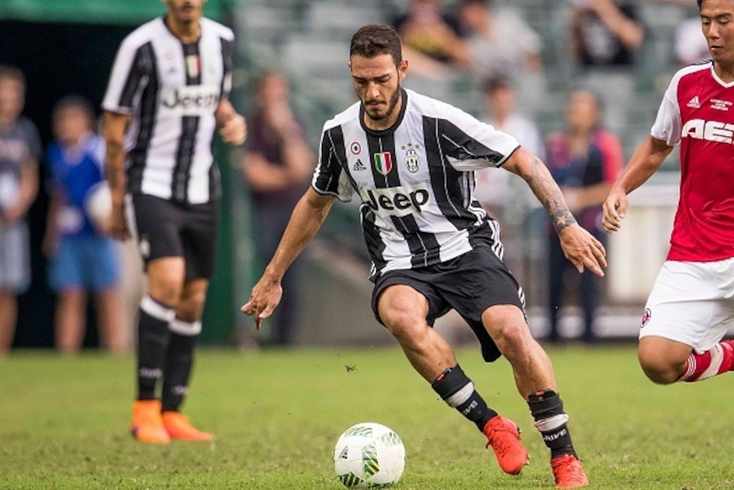 HONG KONG - JULY 30: Juventus' player Grigoris Kastanos in action during the South China vs Juventus match of the AET International Challenge Cup on 30 July 2016 at Hong Kong Stadium, in Hong Kong, Hong Kong.  (Photo by Power Sport Images/Getty Images)