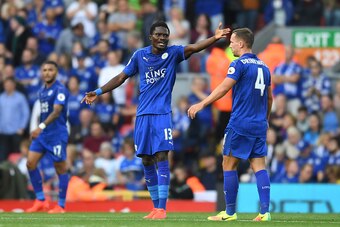 LIVERPOOL, ENGLAND - SEPTEMBER 10:  Ahmed Musa of Leicester City reacts  during the Premier League match between Liverpool and Leicester City at Anfield on September 10, 2016 in Liverpool, England.  (Photo by Michael Regan/Getty Images)
