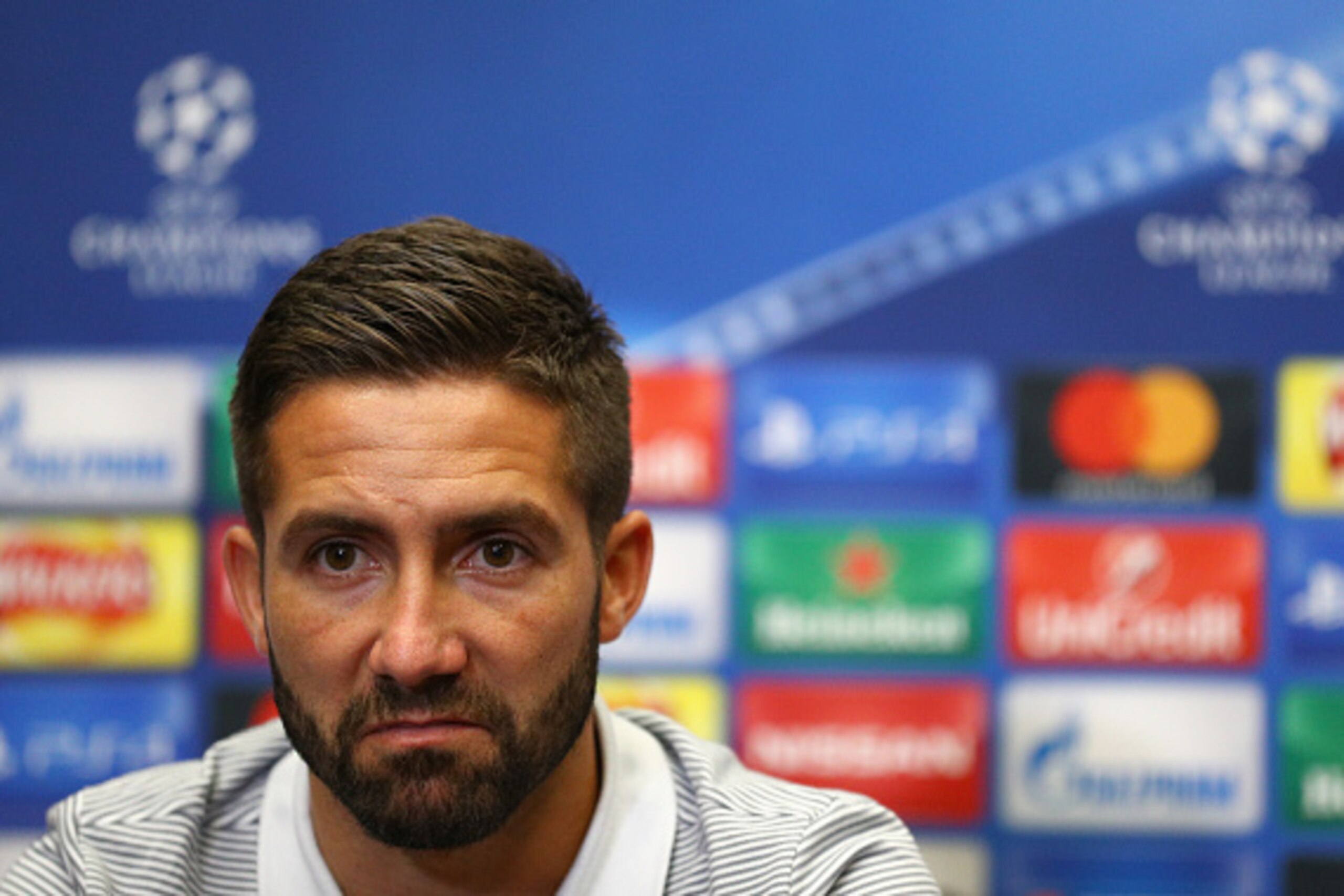 LONDON, ENGLAND - SEPTEMBER 13:  Joao Moutinho of AS Monaco looks on during the AS Monaco press conference ahead of their UEFA Champions League Group E match against Tottenham Hotspur at Wembley Stadium on September 13, 2016 in London, England.  (Photo by