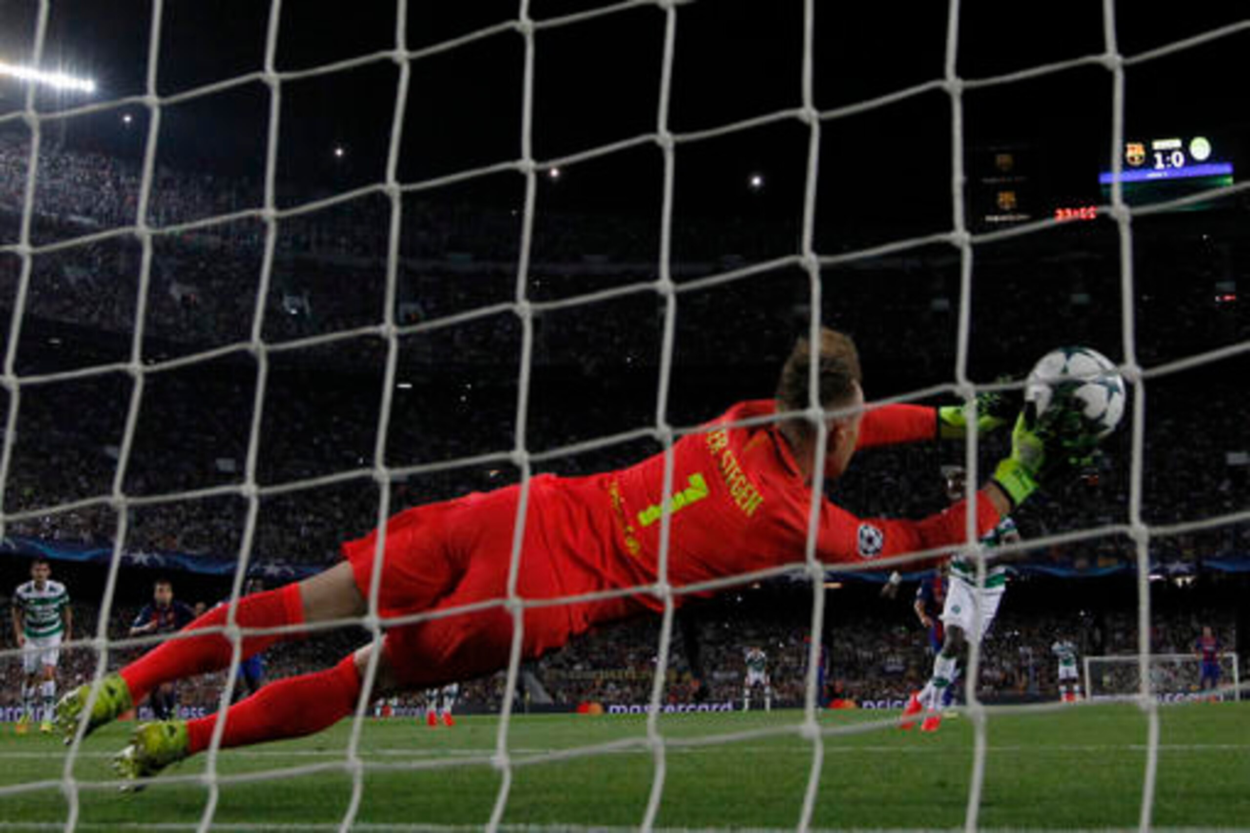 Marc-Andre ter Stegen saved a Moussa Dembele penalty.