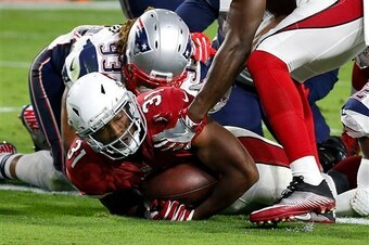 Cardinals running back David Johnson was grounded by the Patriots most of the contest.