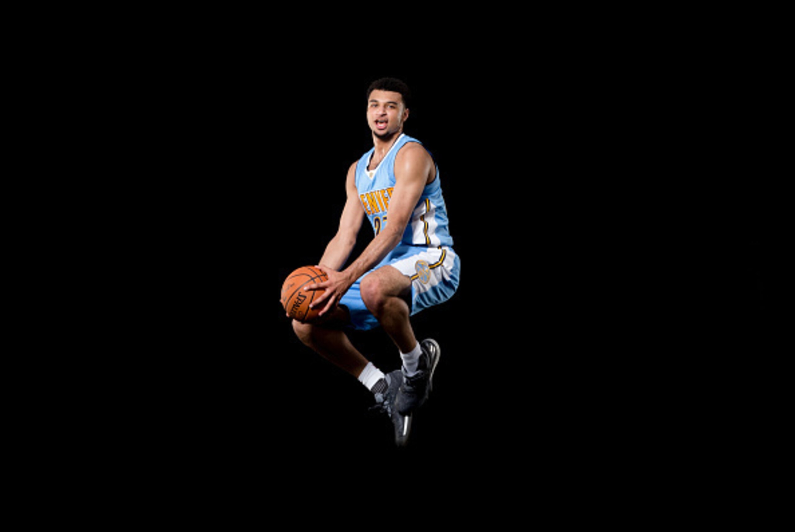 TARRYTOWN, NY - AUGUST 7: Jamal Murray of the Denver Nuggets poses for a portrait during the 2016 NBA rookie photo shoot on August 7, 2016 at the Madison Square Garden Training Facility in Tarrytown, New York. NOTE TO USER: User expressly acknowledges and