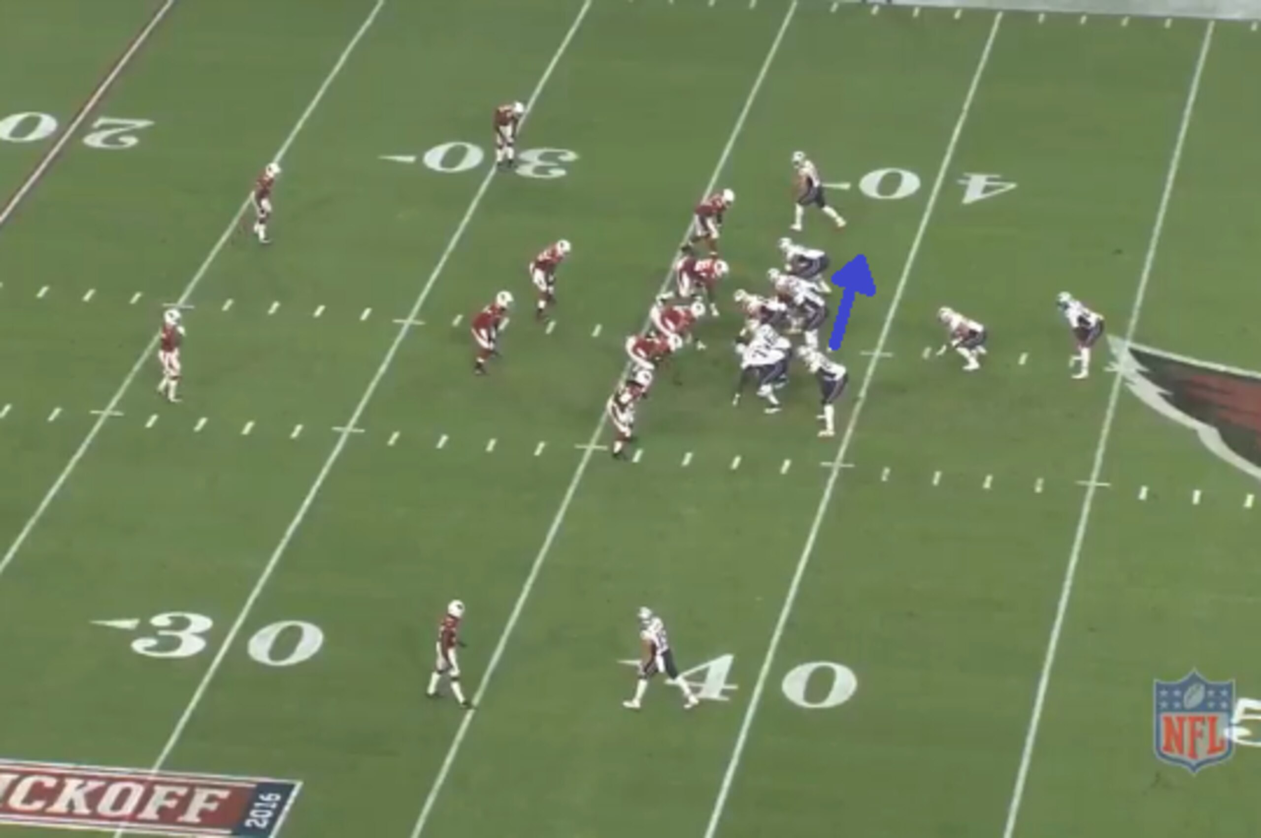 Jimmy Garoppolo's pre-snap read before Martellus Bennett goes in motion.