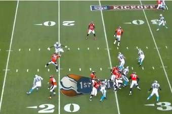 Trevor Siemian's first completion against the Carolina Panthers.