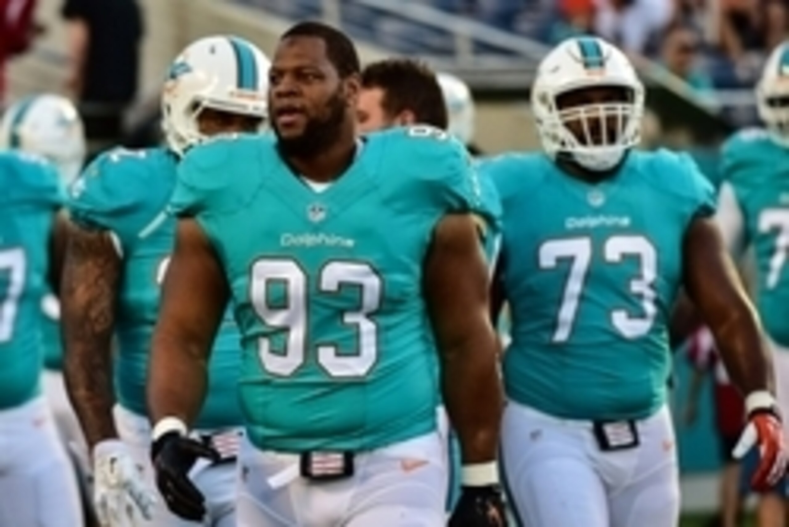 Aug 25, 2016; Orlando, FL, USA; Miami Dolphins defensive tackle Ndamukong Suh (93) prior to a game against the Atlanta Falcons at Camping World Stadium. Mandatory Credit: Steve Mitchell-USA TODAY Sports