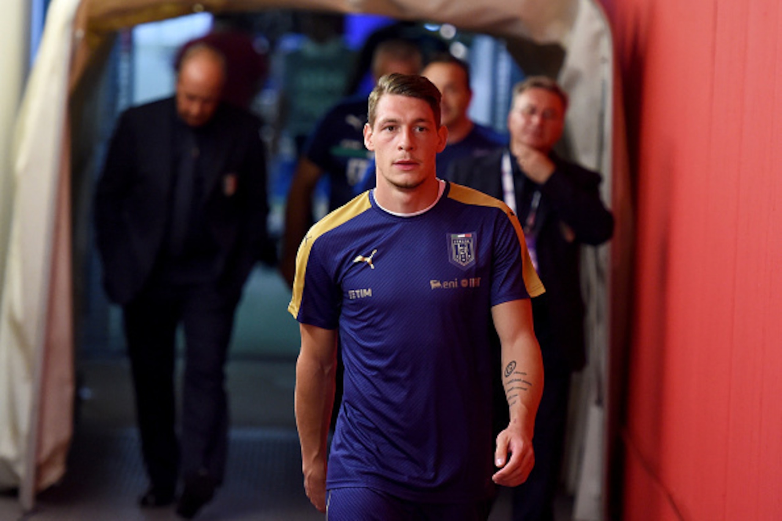 Andrea Belotti of Italy looks on prior to  the international friendly match between Italy and France at Stadio San Nicola on September 1, 2016 in Bari, Italy.