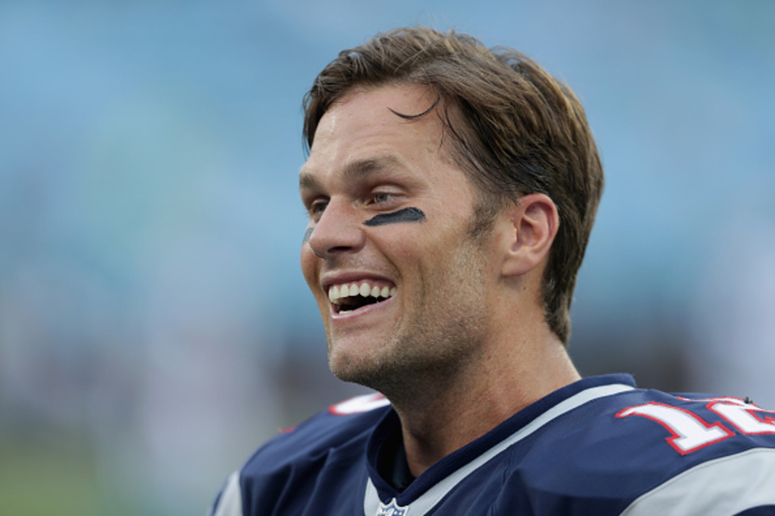 CHARLOTTE, NC - AUGUST 26:  Tom Brady #12 of the New England Patriots warms up prior to their game against the Carolina Panthers during their game at Bank of America Stadium on August 26, 2016 in Charlotte, North Carolina.  (Photo by Streeter Lecka/Getty 