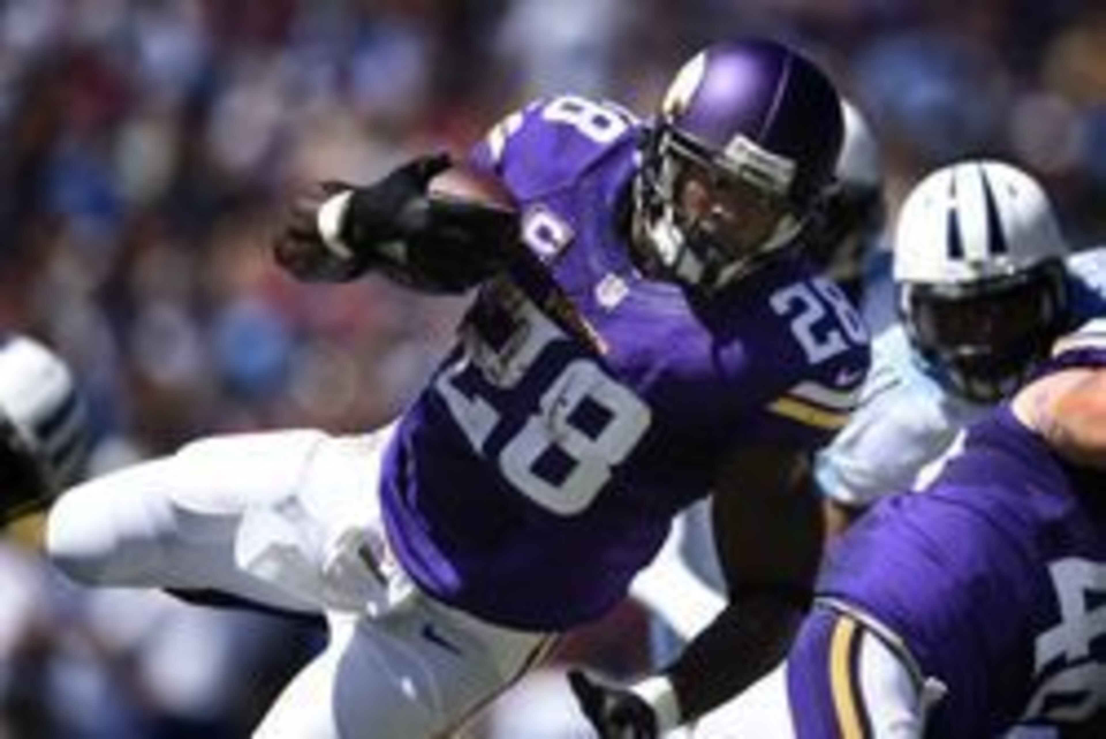Sep 11, 2016; Nashville, TN, USA; Minnesota Vikings running back Adrian Peterson (28) carries the ball against the Tennessee Titans at Nissan Stadium. Mandatory Credit: Andrew Nelles/The Tennessean-USA TODAY Sports Sep 11, 2016; Nashville, TN, USA; Minnesota Vikings running back Adrian Peterson (28) carries the ball against the Tennessee Titans at Nissan Stadium. Mandatory Credit: Andrew Nelles/The Tennessean-USA TODAY Sports