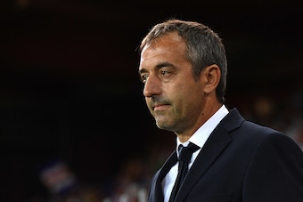 GENOA, ITALY - SEPTEMBER 16:  UC Sampdoria head coach Marco Giampaolo looks on during the Serie A match between UC Sampdoria and AC Milan at Stadio Luigi Ferraris on September 16, 2016 in Genoa, Italy.  (Photo by Valerio Pennicino/Getty Images)