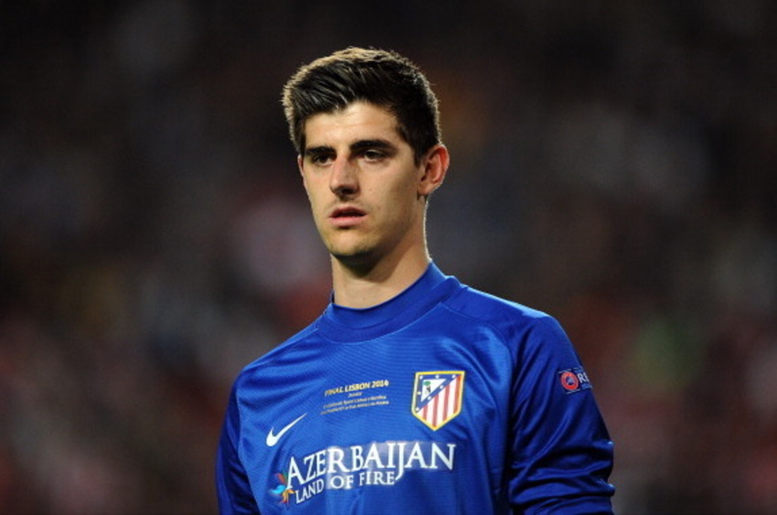 LISBON, PORTUGAL - MAY 24: Thibaut Courtois of Atletico de Madrid looks on during the UEFA Champions League Final match between Real Madrid and Atletico de Madrid at Estadio da Luz on May 24, 2014 in Lisbon, Portugal. (Photo by Chris Brunskill Ltd/Getty I