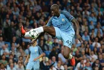 Manchester City's Ivorian midfielder and captain Yaya Toure controls the ball during the UEFA Champions league second leg play-off football match between Manchester City and Steaua Bucharest at the Etihad Stadium in Manchester, north west England on Augus
