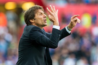 SWANSEA, WALES - SEPTEMBER 11: Manager of Chelsea, Antonio Conte reacts during the Premier League match between Swansea City and Chelsea at The Liberty Stadium on September 11, 2016 in Swansea, Wales. (photo by Athena Pictures/Getty Images)