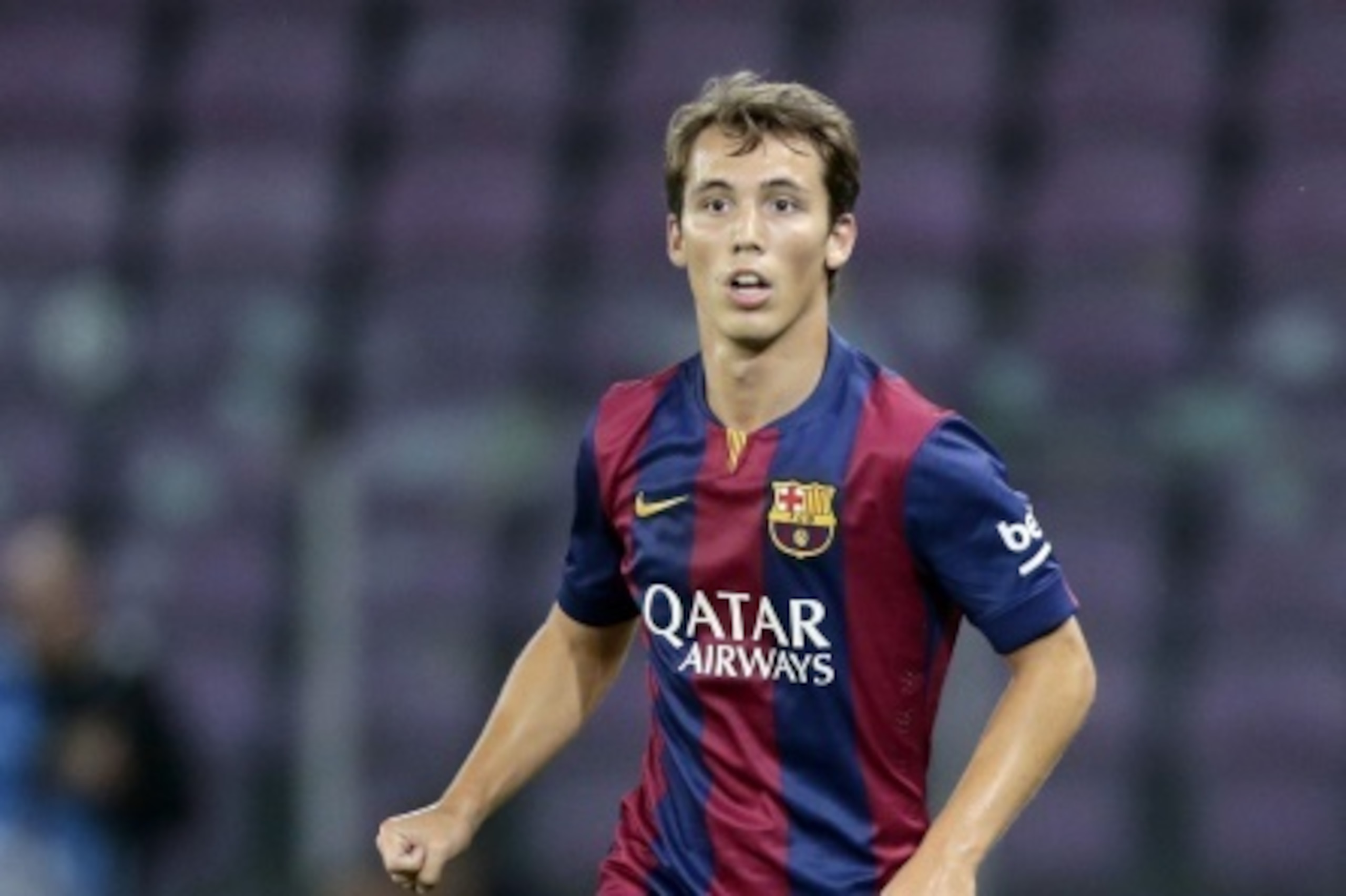Alejandro Grimaldo of FC Barcelona during the friendly match between Napoli and FC Barcelona at Stade de Geneve on august 6, 2014 in Geneva, Switzerland(Photo by VI Images via Getty Images)