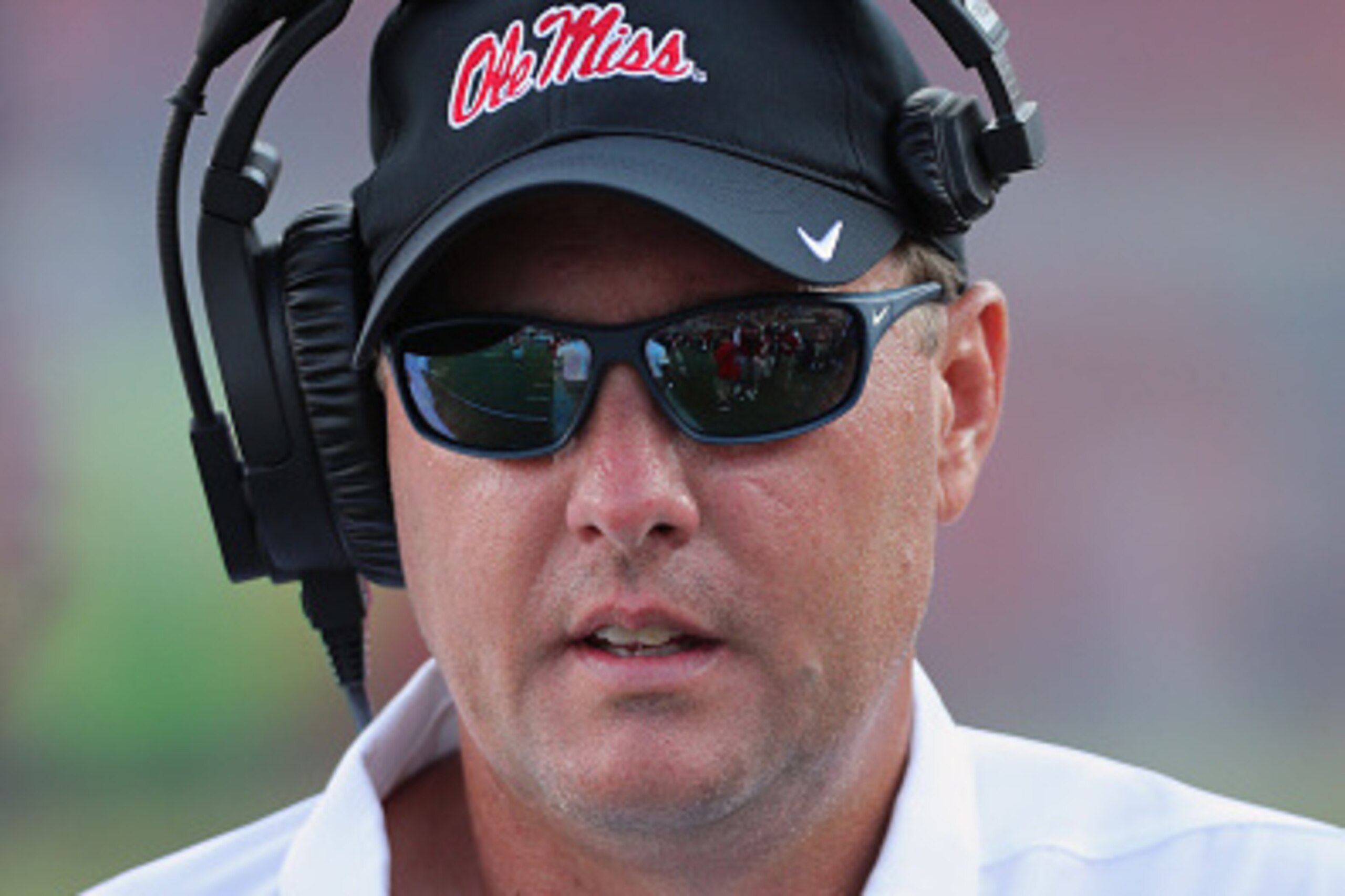 OXFORD, MS - SEPTEMBER 10: Hugh Freeze, head coach of the Mississippi Rebels watches from the sideline against the Wofford Terriers on September 10, 2016 at Vaught-Hemingway Stadium in Oxford, Mississippi. Mississippi defeated Wofford 38-13. (Photo by Joe