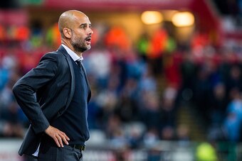 SWANSEA, WALES - SEPTEMBER 21:  Manager of Manchester City, Josep Guardiola   looks on during the EFL Cup Third Round Premier match between Swansea City and Manchester City at The Liberty Stadium on September 21, 2016 in Swansea, Wales. (Photo by Athena P