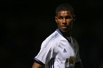 NORTHAMPTON, ENGLAND - SEPTEMBER 21: Marcus Rashford of Manchester United during the EFL Cup match between Northampton Town and Manchester United at Sixfields on September 21, 2016 in Northampton, England. (Photo by Catherine Ivill - AMA/Getty Images)