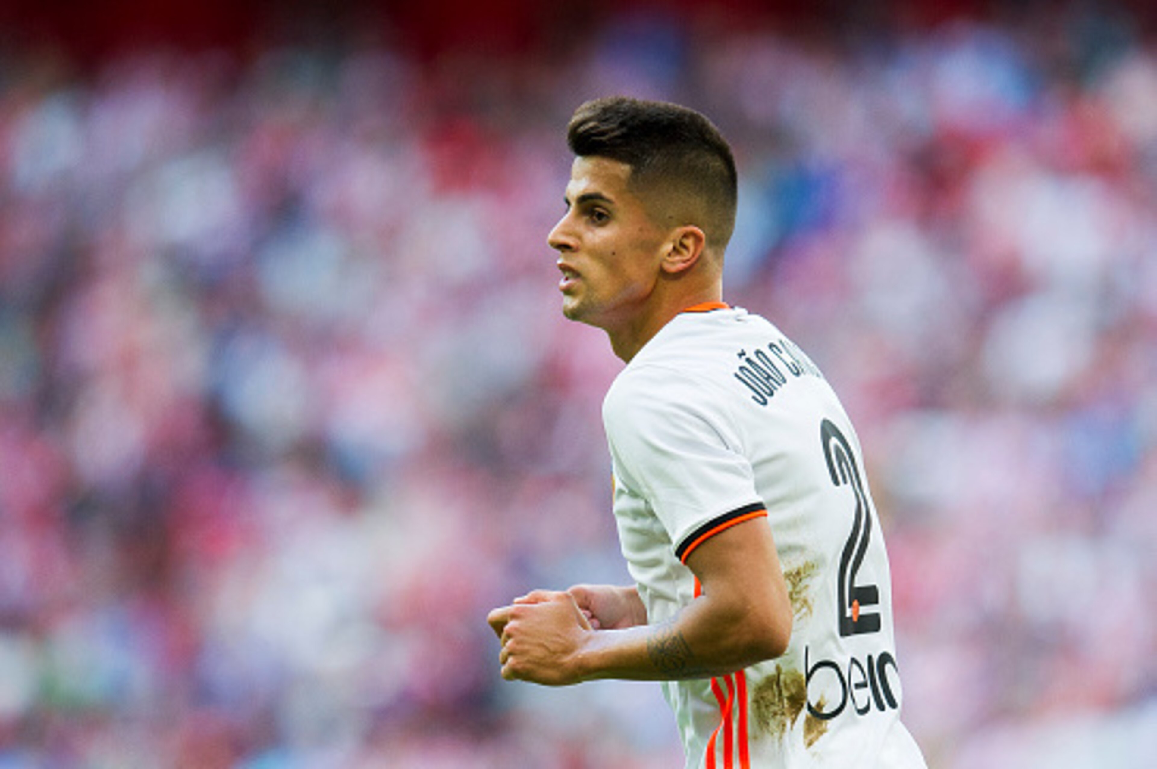 BILBAO, SPAIN - SEPTEMBER 18:  Joao Cancelo of Valencia CF reacts during the La Liga match between Athletic Club Bilbao and Valencia CF at San Mames Stadium on September 18, 2016 in Bilbao, Spain.  (Photo by Juan Manuel Serrano Arce/Getty Images)