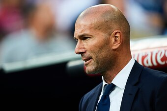MADRID, SPAIN - SEPTEMBER 21:  Real Madrid manager Zinedine Zidane looks on prior to the La Liga match between Real Madrid CF and Villarreal CF at Estadio Santiago Bernabeu on September 21, 2016 in Madrid, Spain.  (Photo by fotopress/Getty Images)
