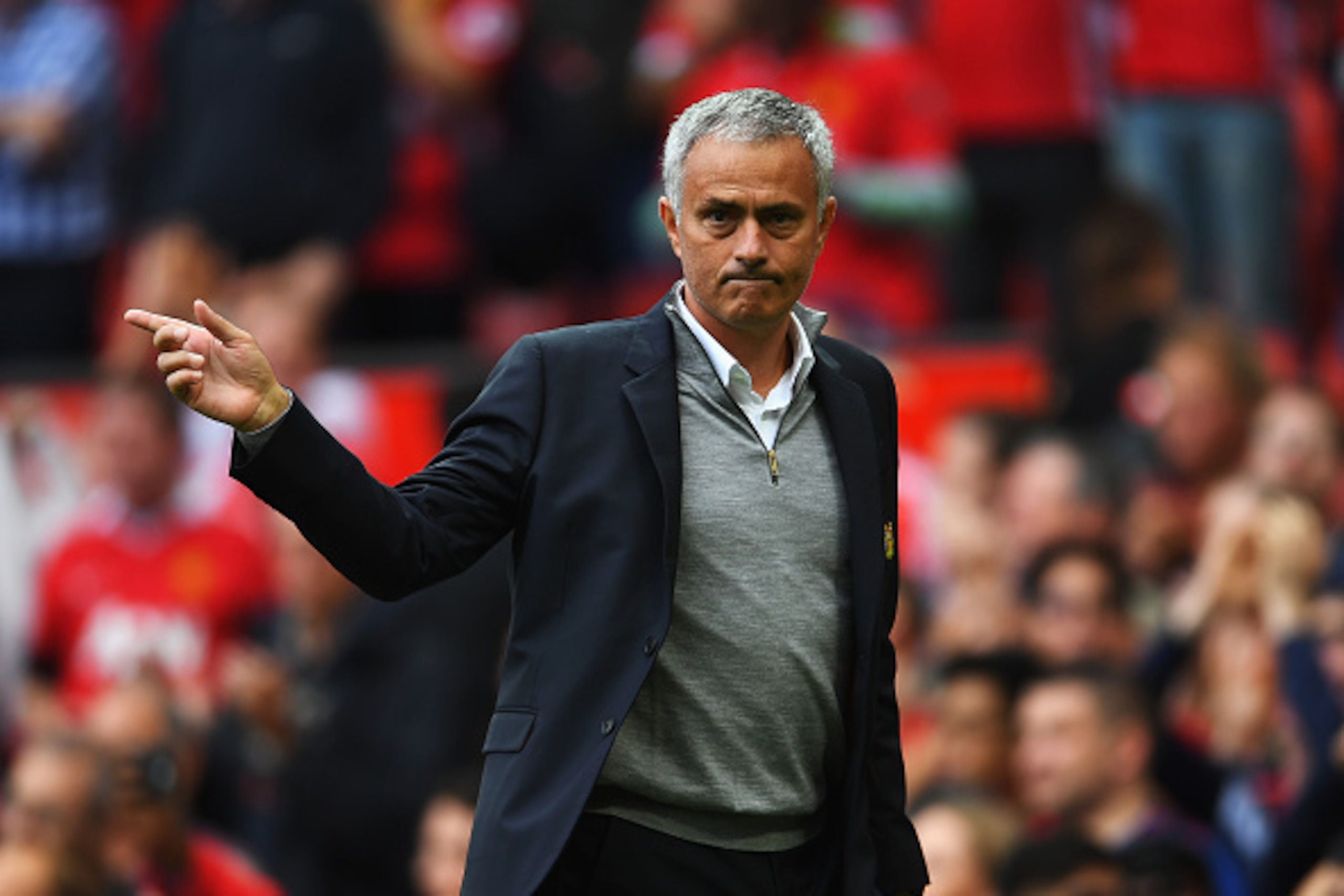 MANCHESTER, ENGLAND - SEPTEMBER 24:  Jose Mourinho, Manager of Manchester United makes his way to the tunnel after the final whistle  during the Premier League match between Manchester United and Leicester City at Old Trafford on September 24, 2016 in Man