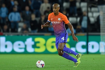 SWANSEA, WALES - SEPTEMBER 21:  Vincent Kompany of Manchester City in action during the  EFL Cup Third Round match between Swansea City and Manchester City at the Liberty Stadium on September 21, 2016 in Swansea, Wales.  (Photo by Stu Forster/Getty Images