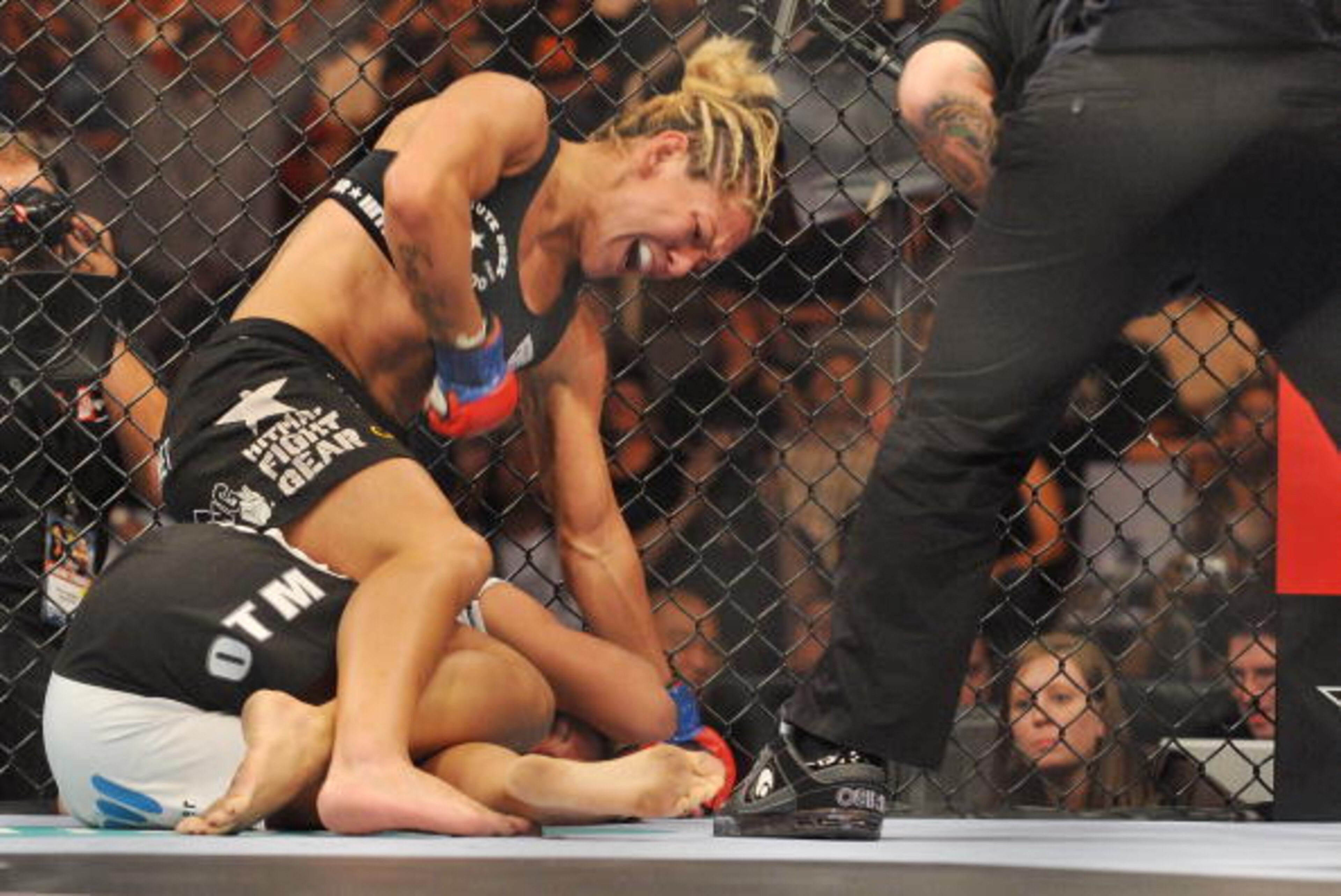 SAN JOSE, CA - AUGUST 15: Cris Cyborg (Top) battles Gina Carano during their Middleweight Championship fight at Stikeforce: Carano vs. Cyborg on August 15, 2009 in San Jose, California. (Photo by Jon Kopaloff/Getty Images) SAN JOSE, CA - AUGUST 15: Cris Cyborg (Top) battles Gina Carano during their Middleweight Championship fight at Stikeforce: Carano vs. Cyborg on August 15, 2009 in San Jose, California. (Photo by Jon Kopaloff/Getty Images)