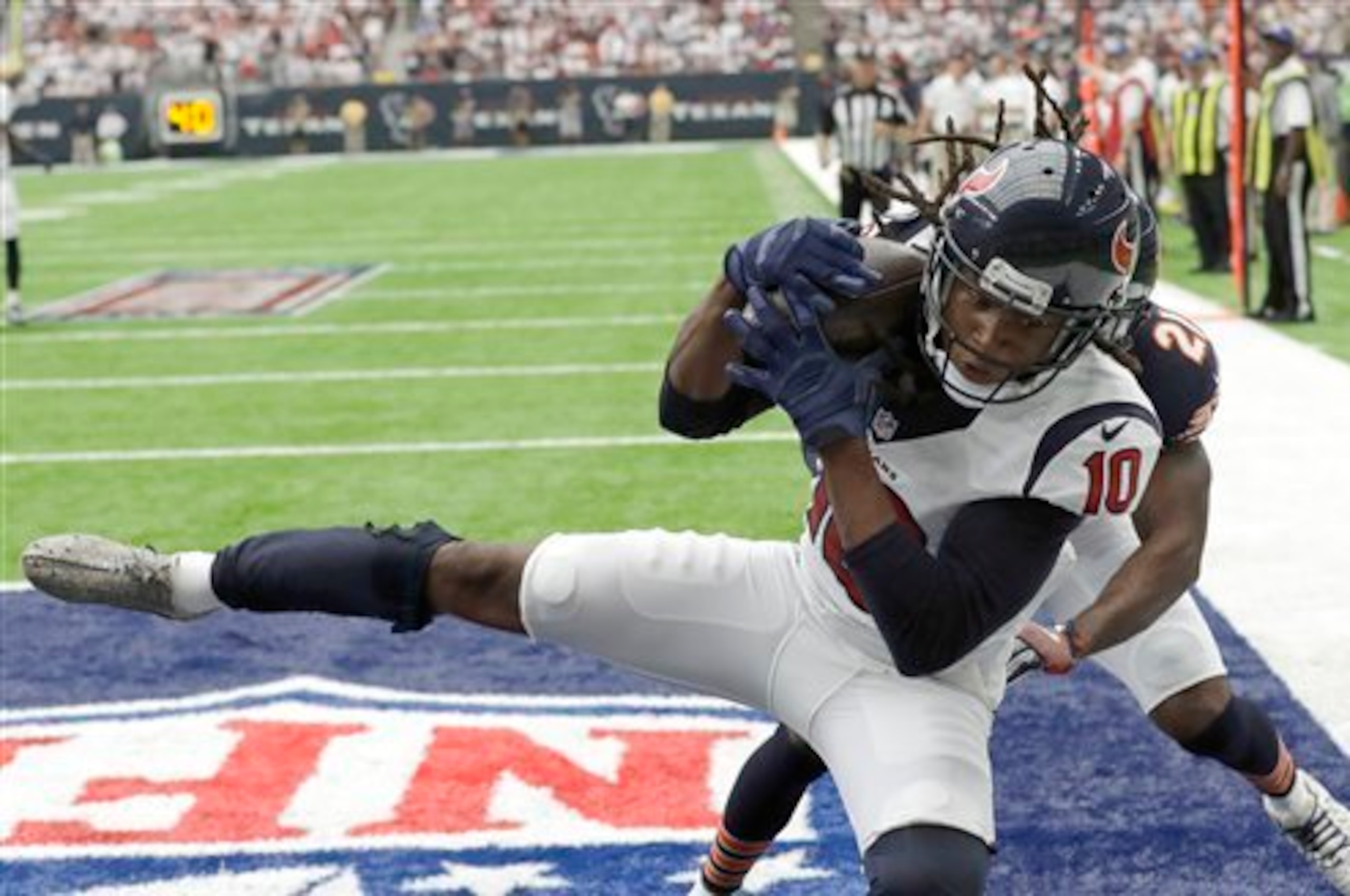 DeAndre Hopkins takes flight versus the Chicago Bears.