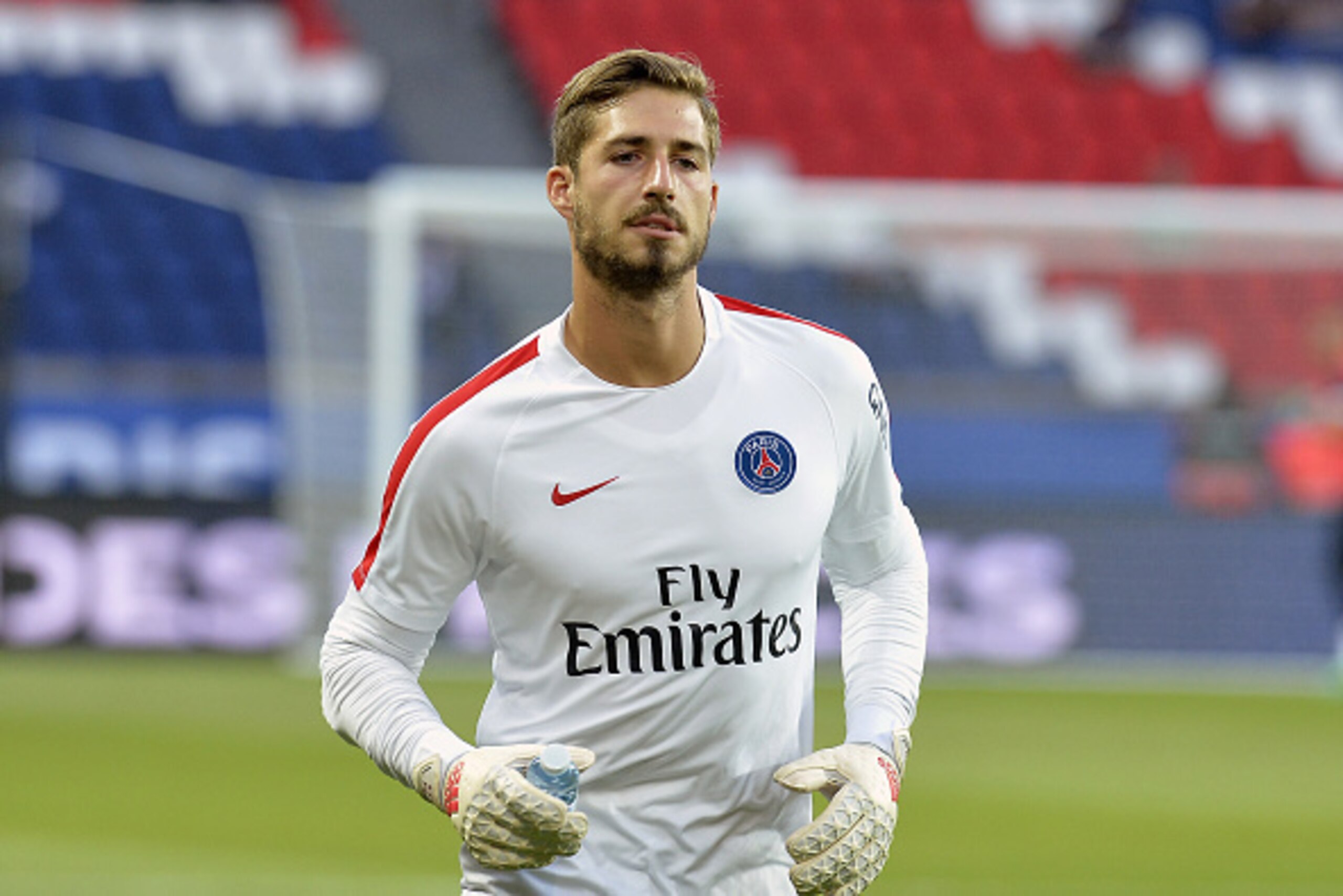 PARIS, FRANCE - SEPTEMBER 09:  Kevin Trapp of Paris Saint-Germain reacts during warmup before the Ligue 1 match between Paris Saint-Germain and AS Saint Etienne at Parc des Princes on September 9, 2016 in Paris, France.  (Photo by Aurelien Meunier/Getty I